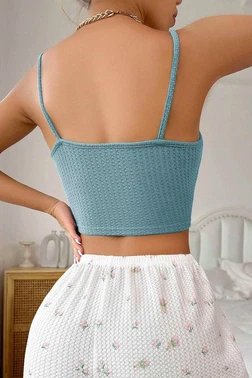 Angelsin Askılı Şortlu Pijama Takımı Çok Merry See MS 4091 - Alternatif Görünüm
