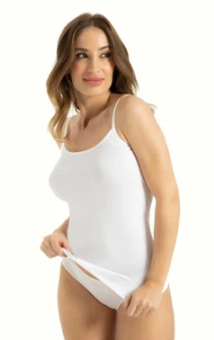 Q-En Bambu Kadın İp Askılı Büyük Beden Atlet Q-En 700-B