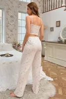 Baskılı Askılı Pijama Takımı Merry See MS 4086 Pembe Çiçekli farklı açı