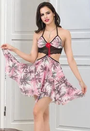 İzabel Bel Dekolteli Boyundan Bağlamalı Fantazi Gecelik İzabel F-3007