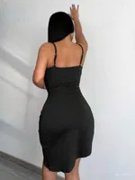 Ayar Askılı Asimetrik Kesim Fantazi Elbise Beleng 7080 Siyah detay görünüm