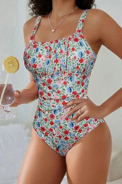 Bella Notte Çok Renkli Çiçek Baskılı Askılı Mayo Bella Notte M-9009