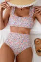 Çok Renkli Çiçek Baskılı Yüksel Bel Bikini Takım Bella Notte M-9015