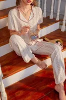 Kısa Kollu Gömlek Yaka Kadın Pijama Takımı Bella Notte 7325 farklı açı