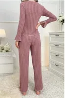 Gömlek Yaka Uzun Kollu Kurdelalı Kadın Pijama Takımı Bella Notte 7159 Siyah farklı açı