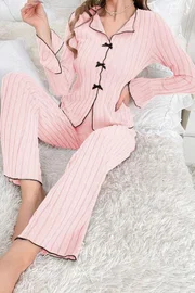 Bella Notte Pembe Uzun Kollu Pamuklu Pijama Takımı Bella Notte 7103
