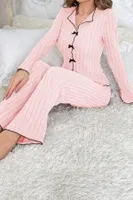 Pembe Uzun Kollu Pamuklu Pijama Takımı Bella Notte 7103 Pembe farklı açı