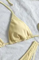 Sarı Çiçek Detaylı Pareolu 3 Parça Bikini Takımı Bella Notte M-9021 Sari detay görünüm