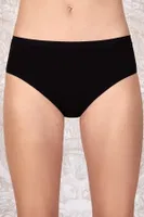 Düz Renk Kadın Bikini Külot 12'li Berrak 11554 Siyah farklı açı