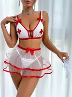 Beyaz Tül Etekli Seksi Hemşire Kostüm For Dreams 8618 Beyaz
