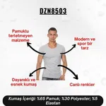 Gri Bisiklet Yaka Erkek T-Shirt Darkzone 8503 Görsel farklı açı