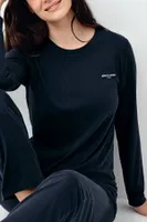 Bisiklet Yaka Uzun Kollu Lacivert Kadın Pijama Takımı Pierre Cardin PC9109-S Lacivert farklı açı
