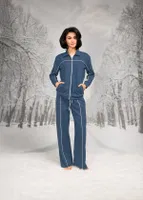 Biyeli Önden Fermuarlı Cepli Pantolon T-shirt Takım Doreanse 26K4102 Sarı