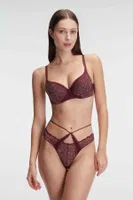 Bordo Dantelli Sütyen String Takım Anıl 4839 Vişne
