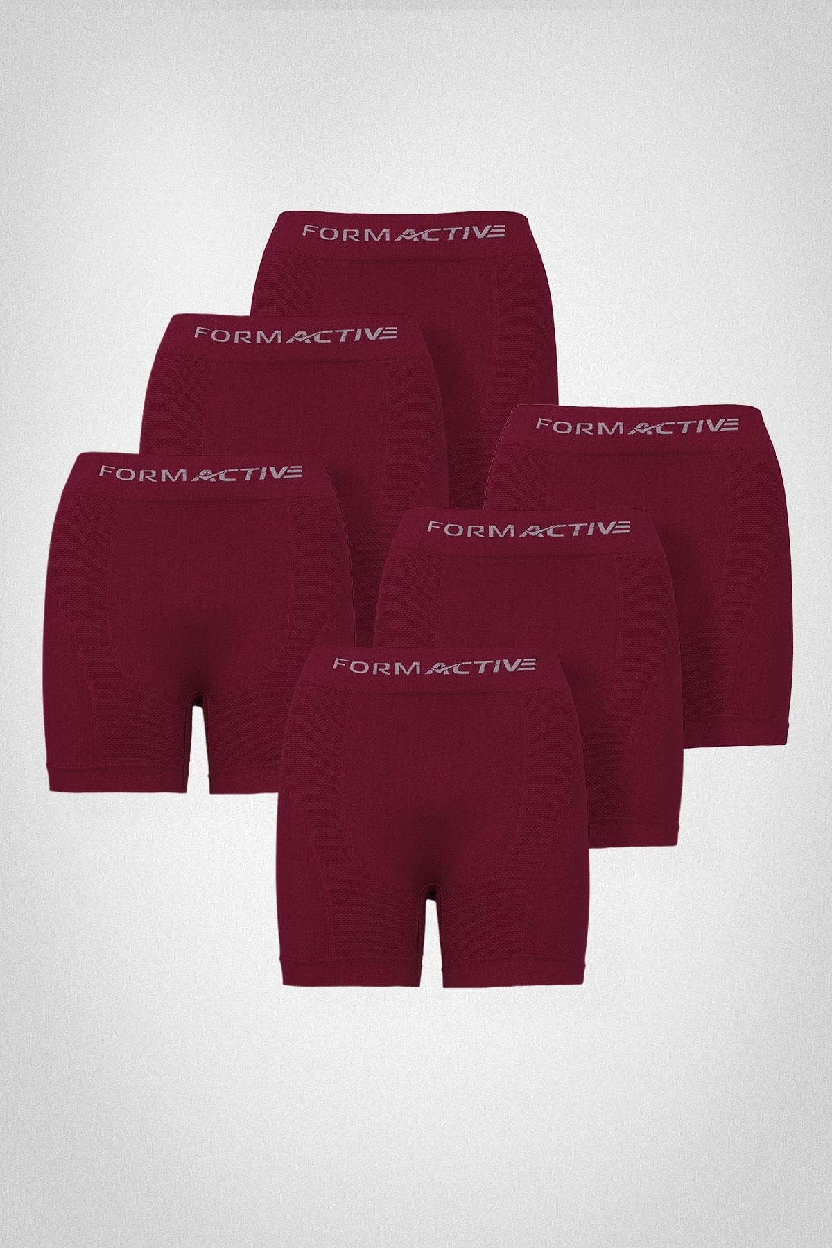 Bordo Microfiber Likralı Sentetik Yapılı Erkek Boxer 6lı Set FormActive 4400 - 6 ADET