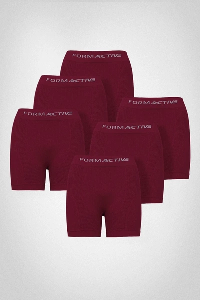 Bordo Microfiber Likralı Sentetik Yapılı Erkek Boxer 6lı Set FormActive 4400 - 6 ADET