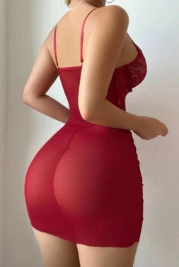 Ruselin Bordo Premium Büstiyer Fantezi Gecelik Ruselin 2209 - Alternatif Görünüm