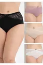 Büyük Beden Dantelli Külot 4lü Paket Külot Confeo C804-518