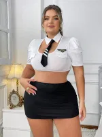Büyük Beden Fantezi Hostes Kostüm Cosplay Real Passione 19035 farklı açı