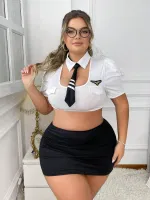 Büyük Beden Fantezi Hostes Kostüm Cosplay Real Passione 19035 görsel 4