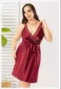 Büyük Beden Sırtı Çapraz Askılı Saten Gecelik Miss Laris 4032