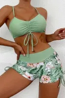 Büzgü Ayarlı Baskılı Bikini Takımı Angelsin MS 4388 Yeşil Yeşil görsel 4