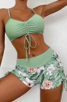 Büzgü Ayarlı Baskılı Bikini Takımı Angelsin MS 4388 Yeşil Yeşil görsel 5