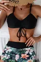 Büzgü Ayarlı Bikini Üstü Angelsin MS43889 Siyah