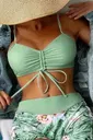 Büzgü Ayarlı Bikini Üstü Angelsin MS43889 Yeşil