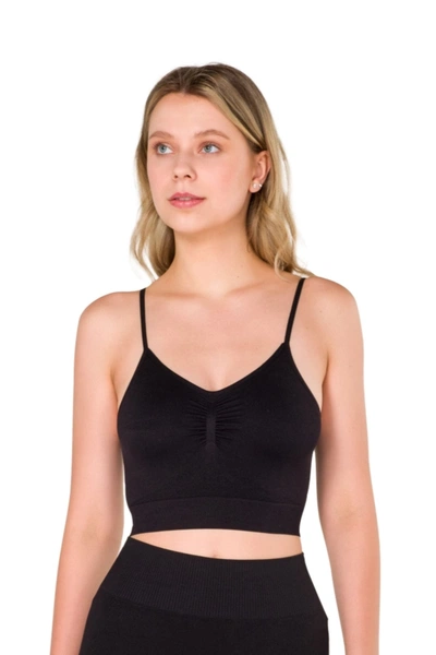 Büzgülü Örme Dikişsiz Crop Büstiyer FormActive 2000