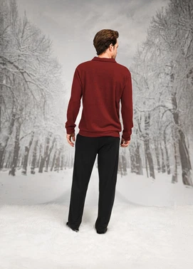 Doreanse Cepli Gömlek Yaka Uzun Kollu Erkek Pijama Takım Doreanse 26K4590 - Alternatif Görünüm