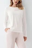 Cepli Önü Yazılı Uzun Kollu Yuvarlak Yaka Kadın Pijama Takımı Arnetta AR3417-S Beyaz farklı açı