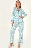 Çiçek Baskılı Uzun Kollu Kadın Pijama Takım DoReMi 002-000087