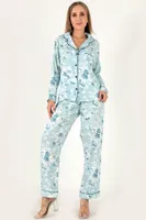Çiçek Baskılı Uzun Kollu Kadın Pijama Takım DoReMi 002-000087 detay görünüm