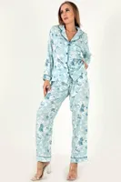 Çiçek Baskılı Uzun Kollu Kadın Pijama Takım DoReMi 002-000087 görsel 5