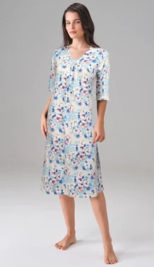 Doreanse Çiçek Desenli Yarım Kollu Midi Boy Kadın Elbise Doreanse 4321