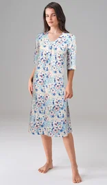 Doreanse Çiçek Desenli Yarım Kollu Midi Boy Kadın Elbise Doreanse 4321