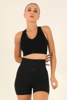 Çift Kat Kaplı Kalın Askılı Bralet Miorre 002-T15433 Siyah görsel 7