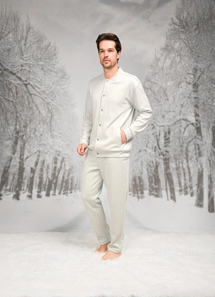Çıtçıtlı Cepli Yuvarlak Yaka Uzun Kollu Erkek Pijama Takım Doreanse 26K4593
