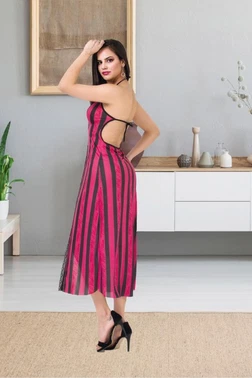 İzabel Çizgili Uzun Önü Açık Fantazi Gecelik İzabel 2011 - Alternatif Görünüm