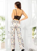 Dantel Büstiyer Kısa Kollu Saten Sabahlık Pijama Takım Miss Laris 5025 Mavi detay görünüm