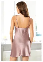 Dantel Göğüs Dekolteli Vizon Saten Gecelik Miss Laris 2130 Vizon detay görünüm