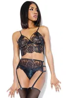 Dantel Siyah Seksi Kadın Jartiyer Takım Loomerie 189 Siyah