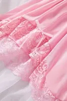 Dantelli Askılı Yumuşacık Tanga ve Gecelik Takım Pembe Merry See MS2380  Pembe farklı açı