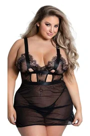 Loomerie Dantelli Tül Büyük Beden Fantezi Erotik Gecelik Loomerie 277