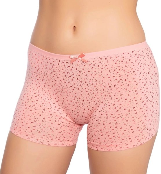 Desenli Likralı Empirme Kadın Boxer Gümüş 3098 - 6 Adet Bordo