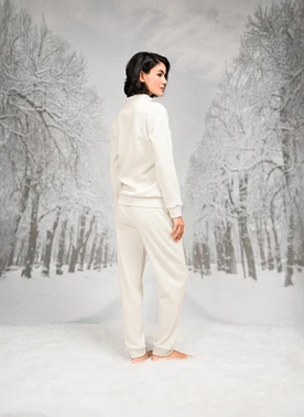 Doreanse Dik Yaka Fermuarlı Kadın T-Shirt Pantolon Takım Doreanse 26K4097 - Alternatif Görünüm