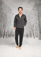 Dokuma Önden Fermuarlı Cepli Uzun Kollu Erkek Pijama Takım Doreanse 26K4598