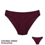 Bordo Desenli Viscon Kadın Bikini Külot 12'li Dondeza 164-5 Görsel