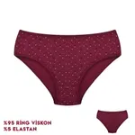 Bordo Desenli Viscon 12'li Kadın Bikini Külot Dondeza 264-10 Görsel